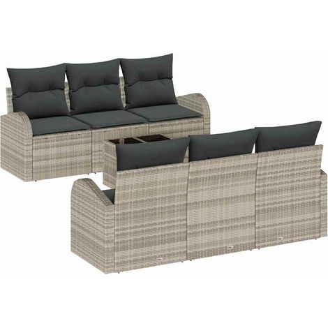 Maison Exclusive - Conjunto de sofá de jardín Gris Claro 55 x 55 (1/5)