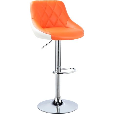 WOLTU Tabouret de Bar en Cuir synthétique, chaise Assise Hauteur réglable (1/4)