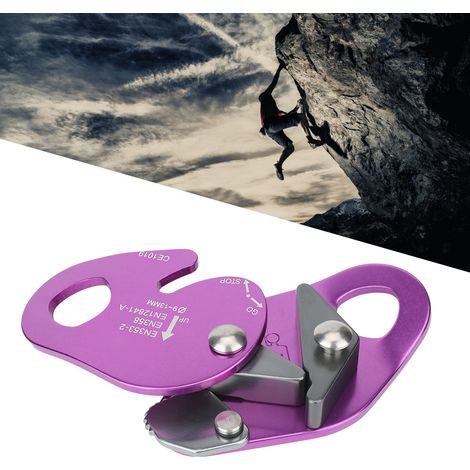 Selbstbremsender Abseilring für 9-13 mm Seile, Klemme, Rettungsring, Kletterausrüstung, Lila (1/5)