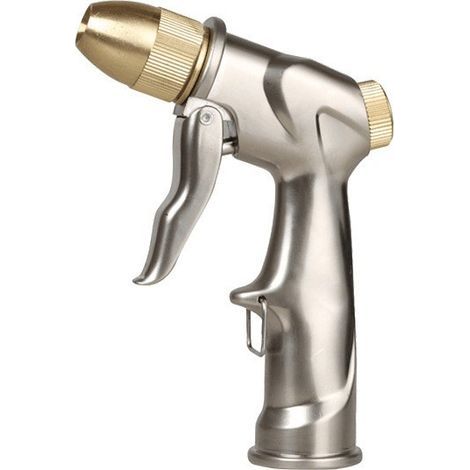 Garden hose nozzle handheld spray gun, heavy-duty high-pressure, metal construction, multiple adjustable spray modes, suitable for watering lawns, gardens, washing cars, pets, and windows. (1/3)