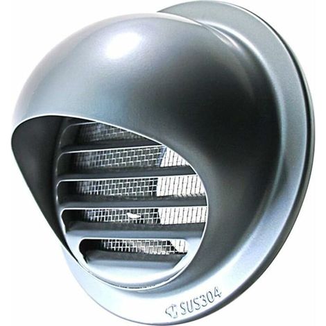 Grille d'aération extérieure 120 mm en acier inoxydable avec pare-mouches et pare-mouches pour bureau, cuisine, salle de bain (1/5)