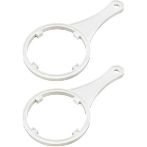 2pcs Clé à Cartouche de Purificateur d'eau Système de Filtre en Plastique Clé de Boîtier Outil de Remplacement Adapté pour Ouvre-bouteille de Filtre de 10 Pouces, Blanc (1/4)
