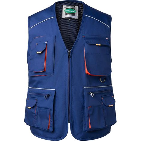 Men's Work Vest DIY Construction Vest Multi Pocket Sleeveless Work Coat (1/5)