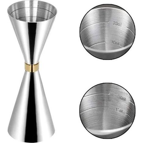 Jigger-Messbecher, japanischer Cocktail-Jigger (1 oz / 2 oz), hochwertiger Doppel-Jigger aus Edelstahl für Spirituosen, ideal für Partygetränke, Wein, Cocktails und Barzubehör. (1/4)