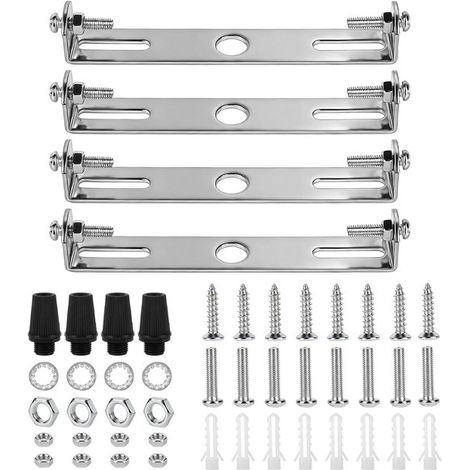 Lot de 4 supports de montage au plafond – Pour luminaires – 110 mm – Vis, rondelles, écrous inclus (1/5)