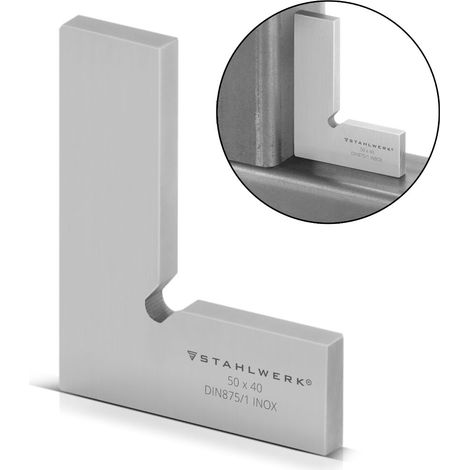 STAHLWERK Cornière plate 90° 50 x 40 mm DIN 875/1 en acier inoxydable (1/5)