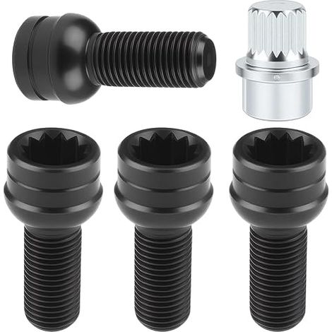 Steel Wheel Bolts with Wheel Nuts, Model M14 x 1.5mm, Applicable to Most Car Models, for Wheel Protection and Safety (1/5)
