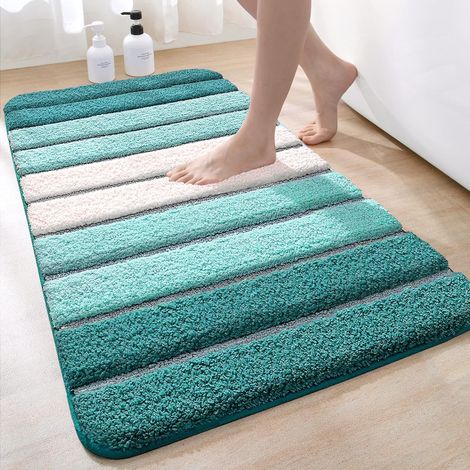 Tapis Salle de Bain Couleur Durable 60x110cm Turquoise (1/5)