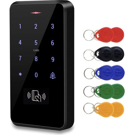 IP68 étanche Contrôle d'accès Clavier Extérieur RFID Clavier Contrôleur d'accès WG26 / 34 écran Tactile + 10 pcs Porte-clés pour Système de Contrôle d'accès de Porte (1/5)
