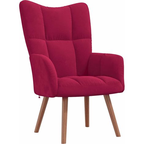 vidaXL Sedia Relax Rosso Vino in Velluto (1/5)