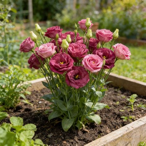 1000 Lisianthus Samen Karminrot Machila – Intensive Eustoma Blüten, Ideal für Garten und Floristik (1/5)