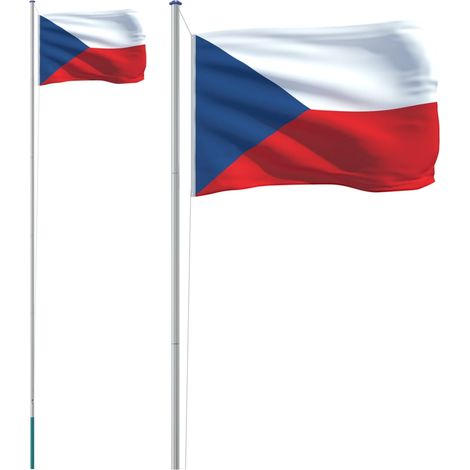 Drapeau tchèque et mât 6,23 m Aluminium CFW146900 (1/5)