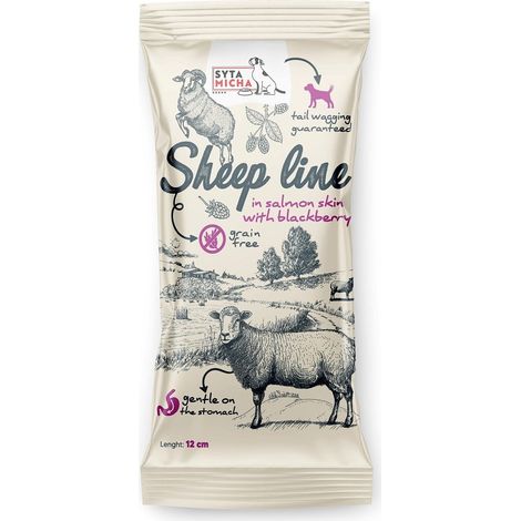 Syta Micha Linea Sheep Osso da masticare - Pecora in pelle di salmone con mora 12 cm