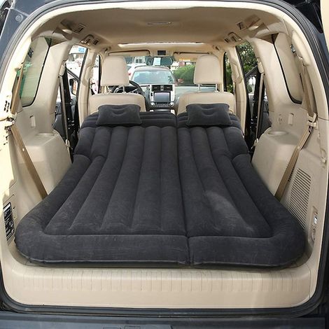 Colchón inflable para coche, colchón de aire para SUV con bomba de aire y almohadas para viajes, camping y actividades al aire libre (negro)