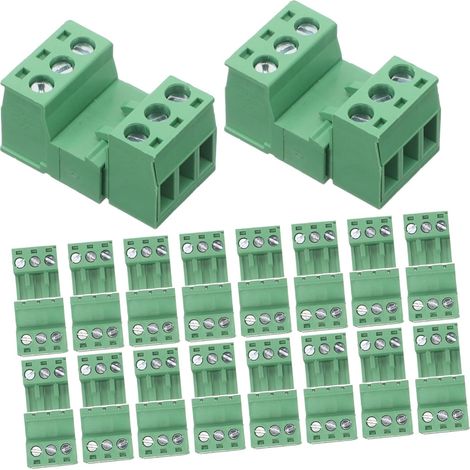 Lot De 20 Borniers à Vis à Insertion Pcb 3 Pôles, Connecteurs Électriques Modulaires 5,08 Mm, Bornier Cuivre Pour Câblage De Panneau Et Circuit Imprimé Industriel (1/5)