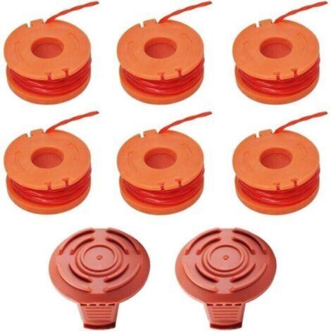 Bobines pour tous les coupe-herbe Compatible avec Worx WG154 WG163 WG180 WG175 WG155 WG151 WG160 accessoires de remplacement de coupe-herbe pour tondeuse à gazon,avec 2 Casquette