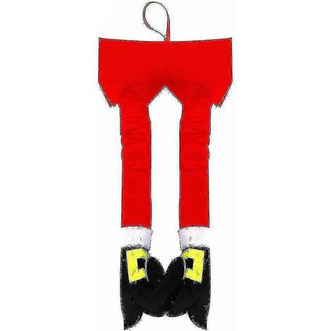 Miniowl - Décoration de Noël suspendue pour sapin - Jambes de Père Noël en peluche - Ornements muraux et de porte (1/2)