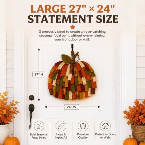 Fun, stylish, and unique Lighted Patchwork Pumpkin Thanksgiving Patchwork Pumpkin Pendant - With Light