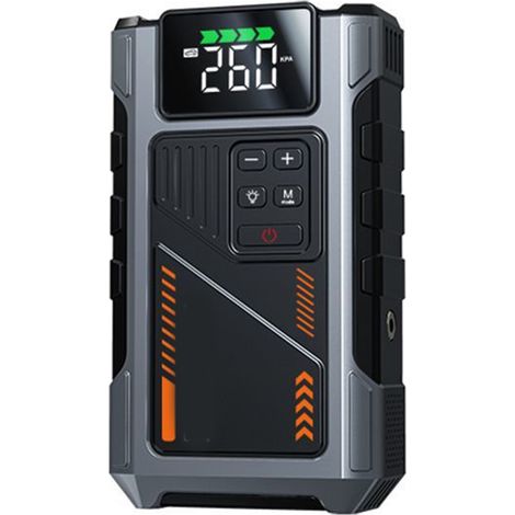 Gonfleur de pneus 150 PSI, pompe à air portable pour pneus de voiture, batterie 10 000 mAh, pompe à air électrique sans fil, démarreur de secours (1/5)