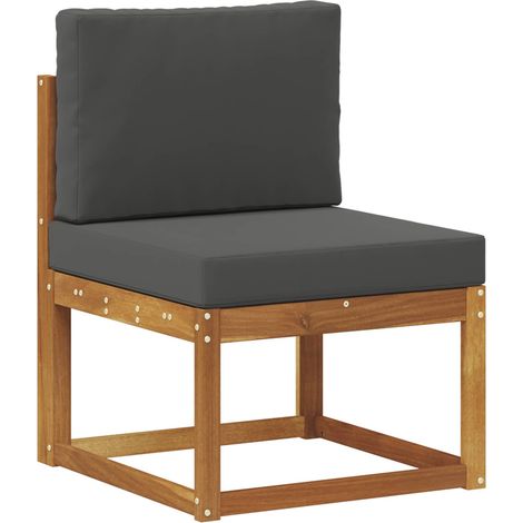 Outdoor Middle Sofa Solid Acacia Wood Natural vidaXL