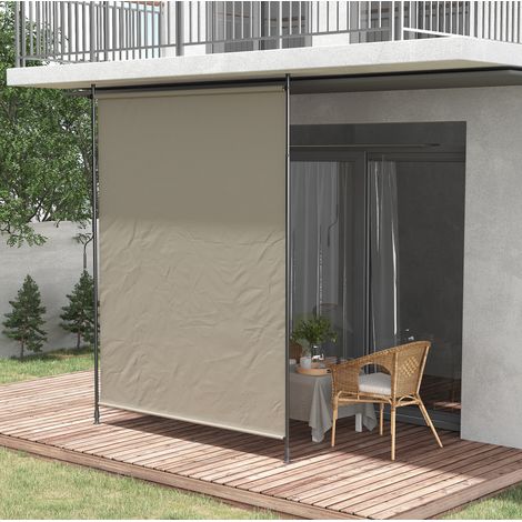 Senkrechtmarkise 200x215-305 cm Sand Aluminium ausziehbar ohne Bohren (1/5)
