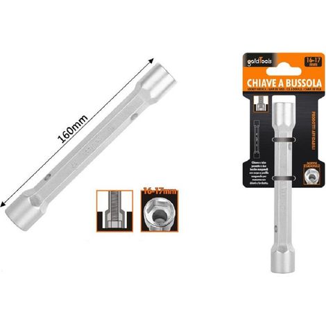 Trade Shop - KEY TO BUSSOLA TUBO EXAGONAL VON 160 MM DOPPIE BOCCHE EXAGONALI 16-17 MM 97552 - (1/2)