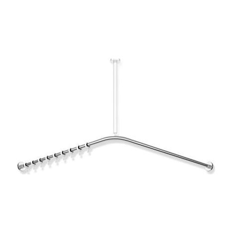 Hewi System 900 Vorhangstange 900.34.10140 887 x 887 mm, 18 Vorhangringe, Edelstahl verchromt (1/5)