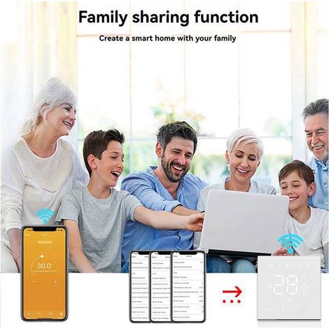 Available in one color only: black. Material: acrylic. Tuya WiFi smart thermostat, AP acrylic panel. (1/5)