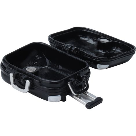 Mini valise rigide de voyage pour poupées, idéale pour une scène de vie miniature ou une maison de poupée (noire). (1/5)