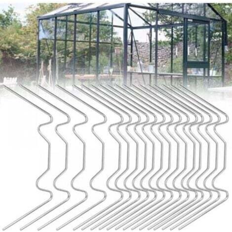 100 PCS 8cm Greenhouse Glazing Clips, 304 Stainless Steel, W-Type Glazing Clips for Securing Glass in Greenhouses, Silver