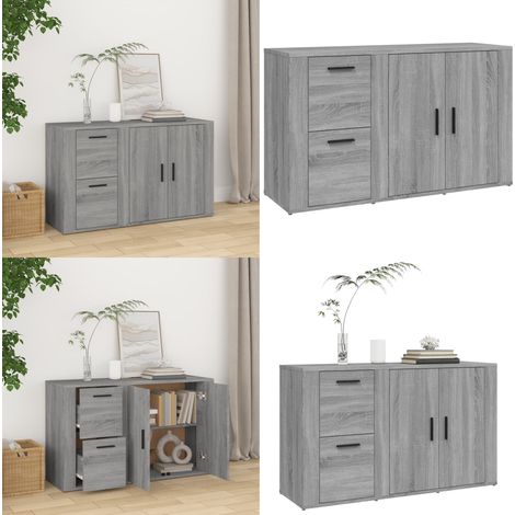 Credenza Grigio Sonoma 100x33x59,5 cm in Legno Multistrato - Credenza grigio sonoma - Credenza multistrato