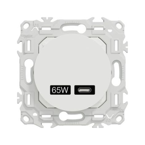 Caricabatterie USB-C 65W odace alta potenza e ricarica rapida - bianco gesso - SCHNEIDER - S920406 (1/4)