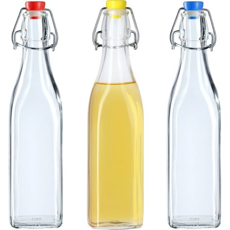 KADAX Universale Flasche mit Bügelverschluss, dichte Bügelflasche, vintage Glasf