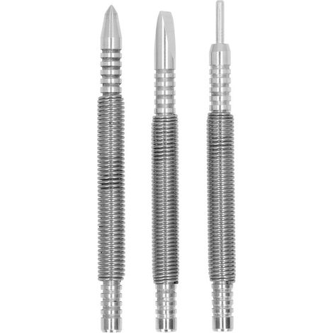 Clous à Ressort 3 Pièces, Acier Carbone, Conception à Ressort, 3500PSI, Jeu de Clous et Poinçon Contre-Coup pour Bois, Métal, Verre (1/5)