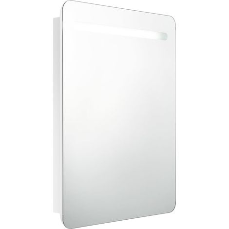 Maison Exclusive - LED-Spiegelschrank fürs Bad Glänzend Weiß 60x1