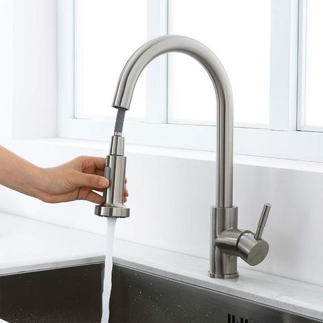 Douchette Robinet Mitigeur Evier Cuisine Press Down Pro Tête 2 Fonctions Jets Mitigeur Cuisine Douchette Universelle Accessoire Robinetterie GROOFOO