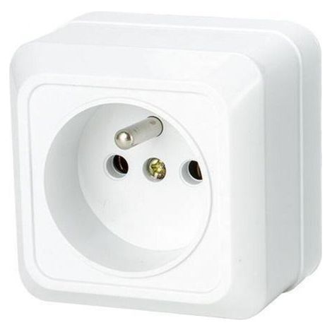 European standard plug (French standard), heat-resistant and versatile, white (1/2)