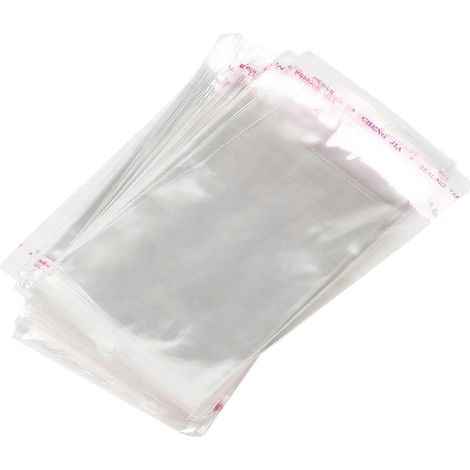 200 transparente, selbstklebende Plastikbeutel (7 cm x 13 cm) zum Abziehen und Verschließen