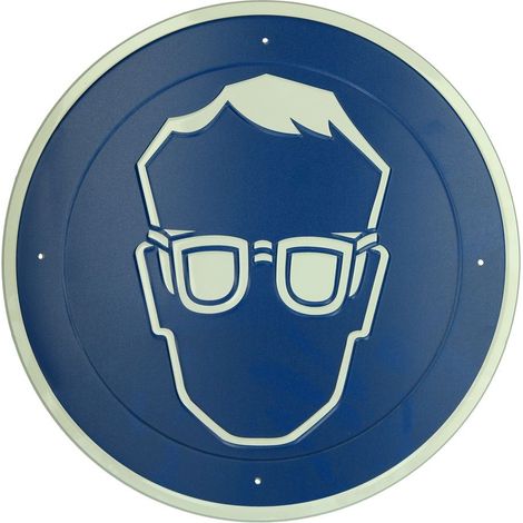 Panneau Protection yeux obligatoire diamètre 300 mm, aluminium