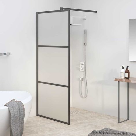 vidaXL Écrans de douche Noir 90 x 195 cm Verre et aluminium (1/5)