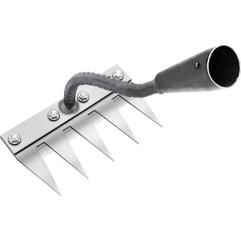 Multifunctional Metal Weeding Rake, 5-Tine Garden Rake, Portable Garden Rake for Weeding (Handle Not Included) (1/4)