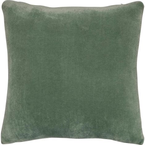 Coussin en Flanelle Uni "Ollis" 38x38cm Vert Céladon (1/5)
