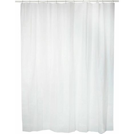 Tenda da doccia lavabile antimuffa "Basic" 140x180 cm in PVC bianco (1/2)