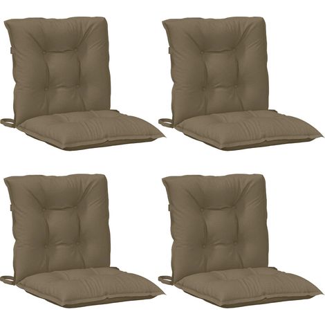 Maison Exclusive - Cuscini Sedia Schiena Bassa 4 pz Tortora Mélange Tessuto (1/5)