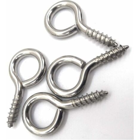 20pcs 22mm petite vis à œil crochets vis à œillet auto-taraudeuses pour le bois, bouteilles supérieures en liège, bijoux de bricolage, acier au carbone avec nickelé-plaqué (1/4)