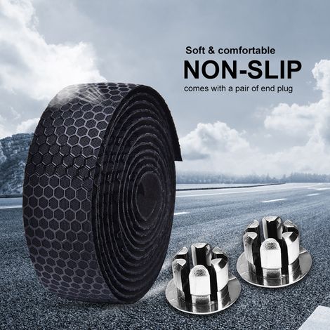 1 paire d'embouts de guidon antidérapants pour vélo de route/VTT (noirs) (1/5)