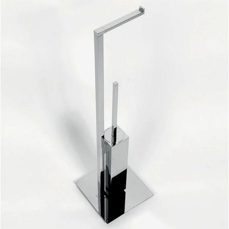 Colombo Design Miniq piantana con porta rotolo e porta scopino cromata codice prod: B50180CR