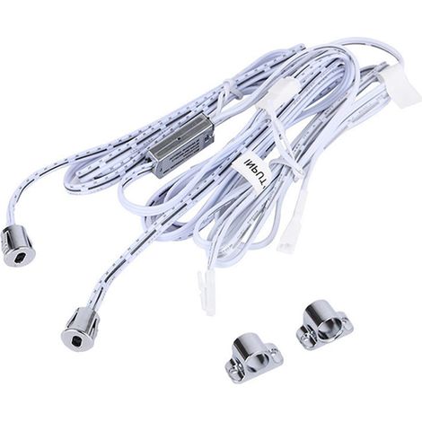 Interrupteur Lumineux activé par la Porte de l'armoire 12V/24V, allumage/Extinction Automatique, capteur de Mouvement avec câble d'extension de 1,8 m pour Placard ou Garde-Robe (1/5)