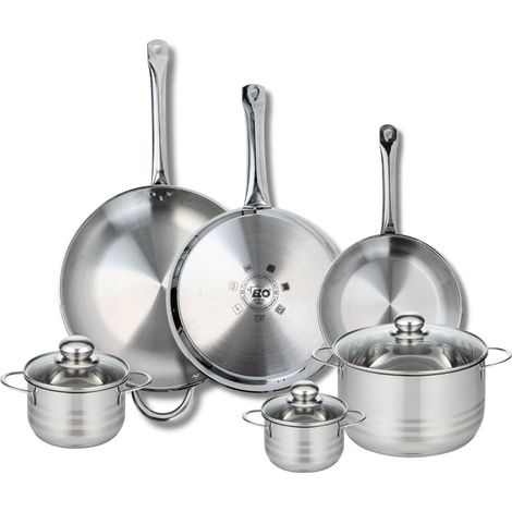 Ensemble de 3 Poêles de cuisson 24, 28 et 32 cm et 3 faitouts 12, 14 et 20 cm Elo Profi Brillant (1/5)
