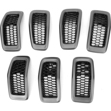 GARRYFIZH 7 pièces/ensemble cadre de grille pare-chocs avant, modification pour Jeep Cherokee 2014-2018 (1/5)